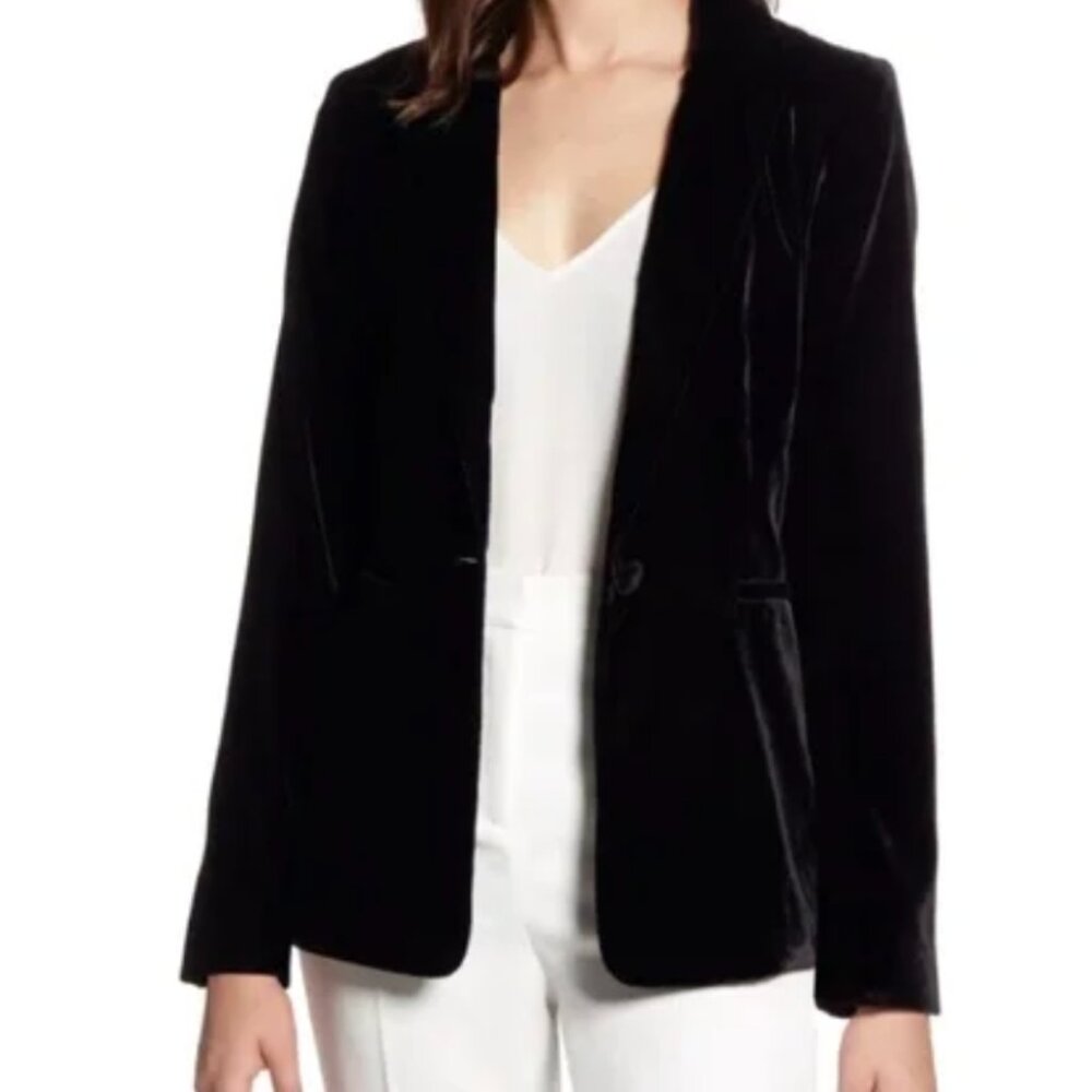 Halogen Velvet Blazer Black Size Medium
